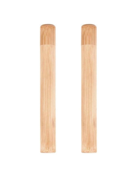Estuche de Viaje de Bambú 2PCS para Cepillo de Dientes