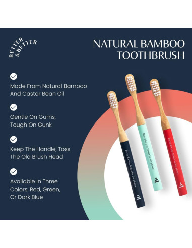 Cepillo de Dientes Natural de Bambú para Niños Mejor y Mejor - Cerdas Suaves