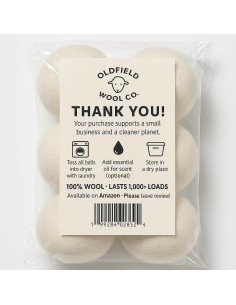 Bolas de Secado de Lana Orgánica XL Oldfield Wool Co - 6 Unidades 2