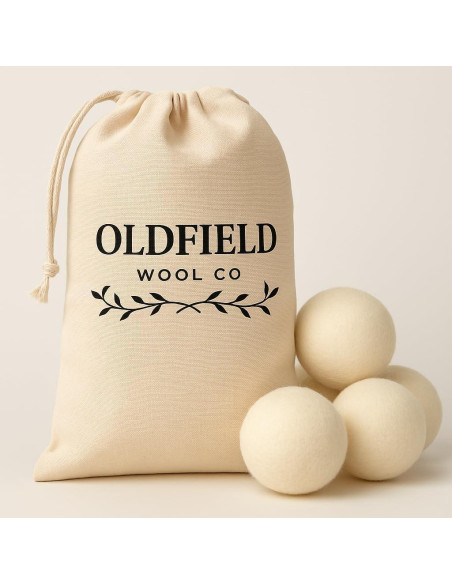 Bolas de Secado de Lana Orgánica XL Oldfield Wool Co - 6 Unidades