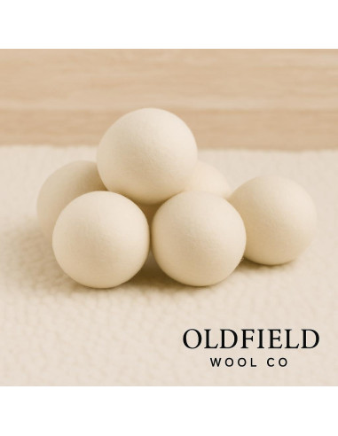 Bolas de Secado de Lana Orgánica XL Oldfield Wool Co - 6 Unidades