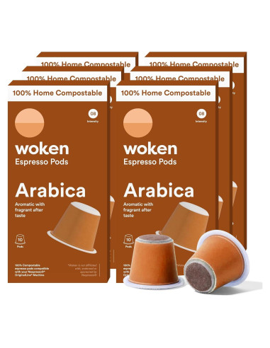 Cápsulas Compostables Woken para Nespresso - 60 Cáp. Espresso Italiano