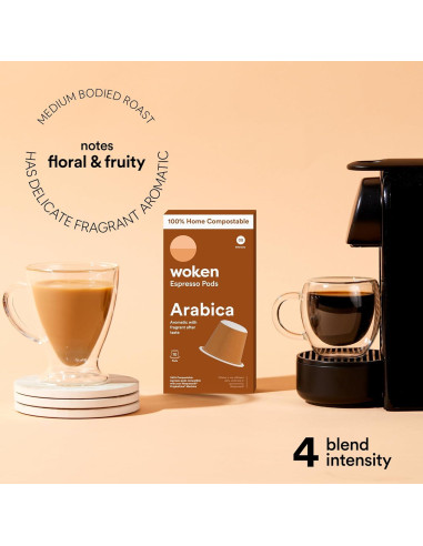 Cápsulas Compostables Woken para Nespresso - 60 Cáp. Espresso Italiano