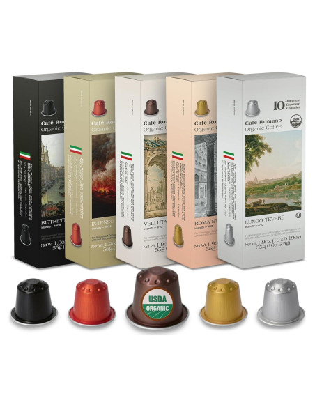 Cápsulas de Espresso Café Romano Orgánico 100 Unidades Nespresso