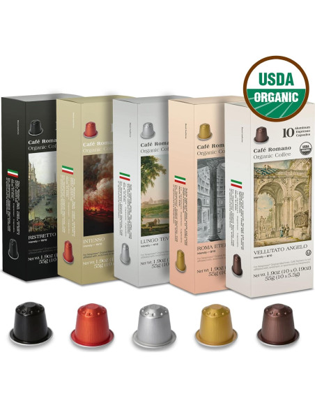 Cápsulas de Espresso Café Romano Orgánico 100 Unidades Nespresso