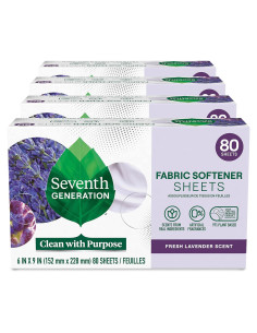 Hojas Suavizantes para Secadora Seventh Generation Lavanda 80 Unidades