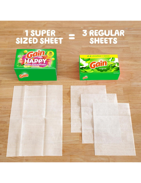 Gain Suavizante de Tela Happy 130 Hojas - 3X Frescura