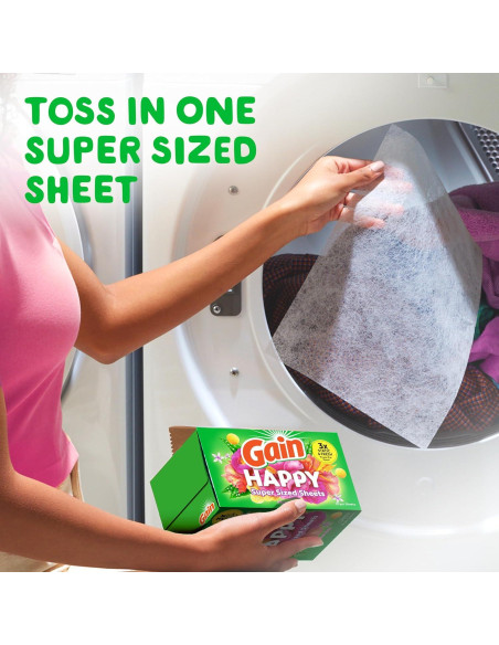 Gain Suavizante de Tela Happy 130 Hojas - 3X Frescura