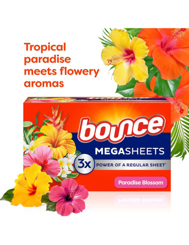 Hojas para Secadora Bounce Mega Flor de Paraíso 180 Unidades