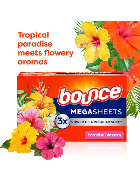 Hojas para Secadora Bounce Mega Flor de Paraíso 180 Unidades