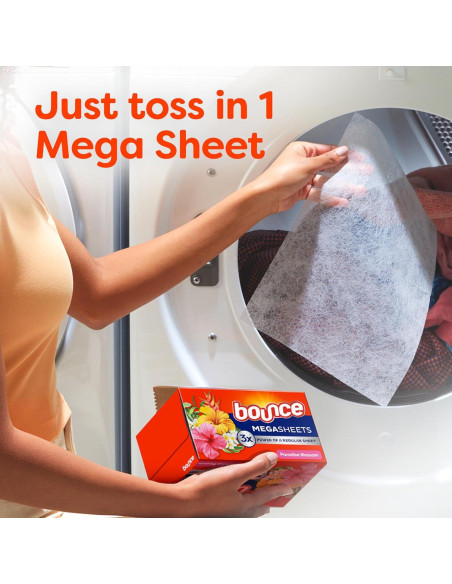 Hojas para Secadora Bounce Mega Flor de Paraíso 180 Unidades