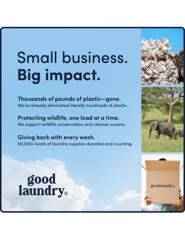 Hojas de detergente ecológicas Good Laundry 60 cargas lavanda