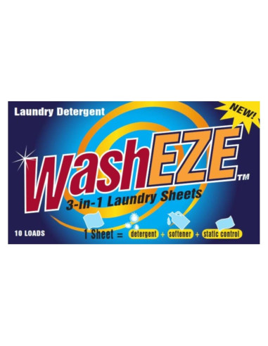 Hojas de detergente 3 en 1 WashEZE - 20 cargas aroma fresco