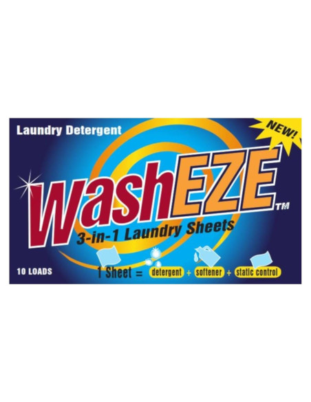 Hojas de detergente 3 en 1 WashEZE - 20 cargas aroma fresco