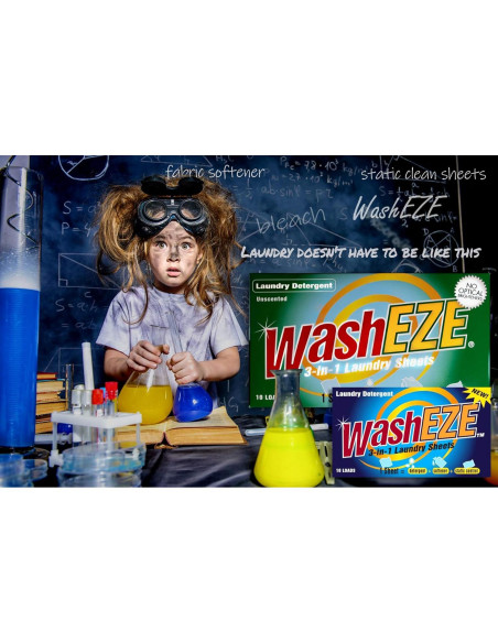 Hojas de detergente 3 en 1 WashEZE - 20 cargas aroma fresco