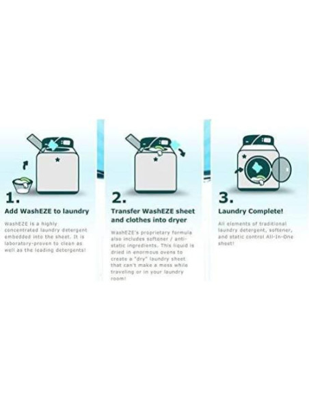 Hojas de detergente 3 en 1 WashEZE - 20 cargas aroma fresco
