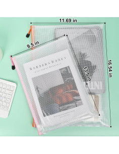 Bolsas de Cremallera de Malla Jicsetk 24 Pcs A3 A4 Multicolor 2