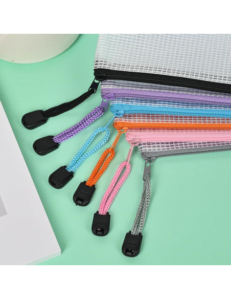 Bolsas de Cremallera de Malla Jicsetk 24 Pcs A3 A4 Multicolor Bolsas de Cremallera de Malla Jicsetk 24 Pcs A3 A4 Multicolor