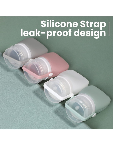 Botellas de Viaje RONRONS 30ml Silicona A Prueba de Fugas 4 Pzas