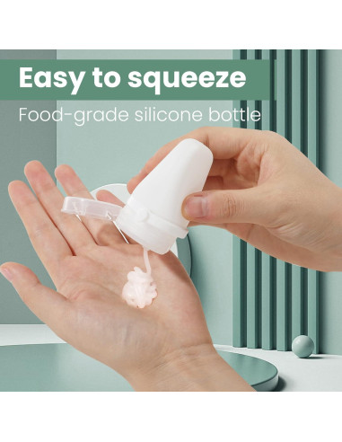 Botellas de Viaje RONRONS 30ml Silicona A Prueba de Fugas 4 Pzas