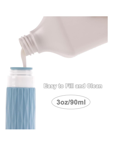 Botellas de Viaje Silicona 3oz Aprobadas por TSA - Gris