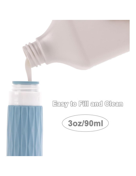 Botellas de Viaje Silicona 3oz Aprobadas por TSA - Gris