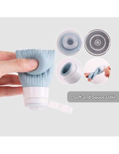 Botellas de Viaje Silicona 3oz Aprobadas por TSA - Gris