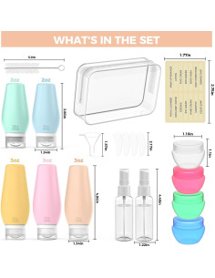 19 Botellas de Viaje Silicona Lapfoon Aprobadas TSA 280g 2