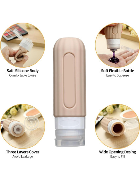 Juego de 16 Botellas de Viaje Silicona A prueba de Fugas Mrsdry