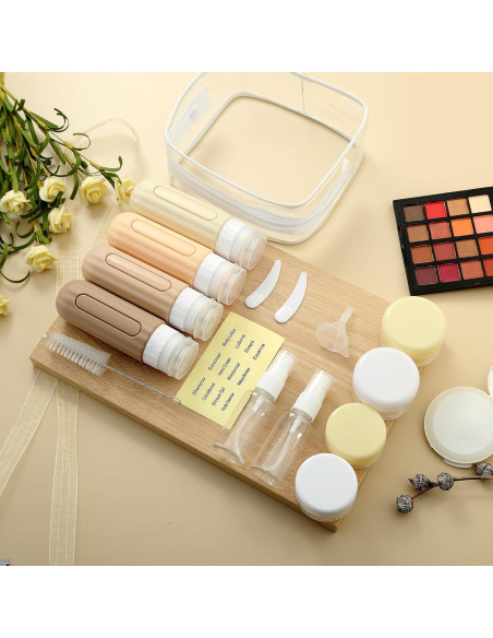 Juego de 16 Botellas de Viaje Silicona A prueba de Fugas Mrsdry