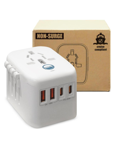 Adaptador de Viaje Universal Cruise On - Aprobado para Cruceros