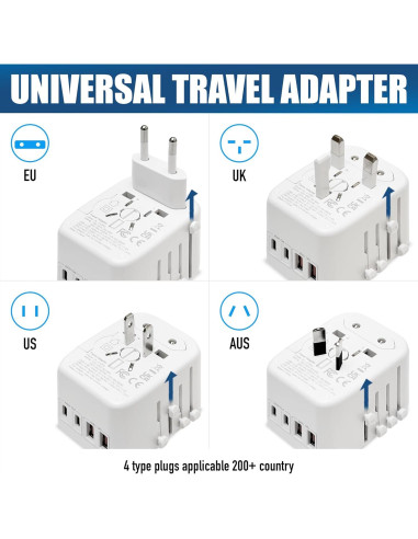 Adaptador de Viaje Universal Cruise On - Aprobado para Cruceros