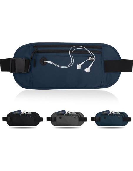 Cinturón de Dinero de Viaje PreciousU RFID Azul Oscuro