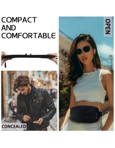 Portapasaporte de Viaje P TRAVEL - Funda RFID Ajustable Negra 2