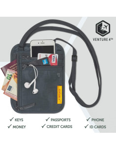 Billetera de Cuello VENTURE 4TH Gris con Bloqueo RFID 2