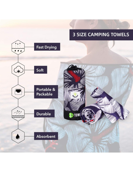 Toallas de Microfibra 4Monster - 3 Tamaños, Secado Rápido