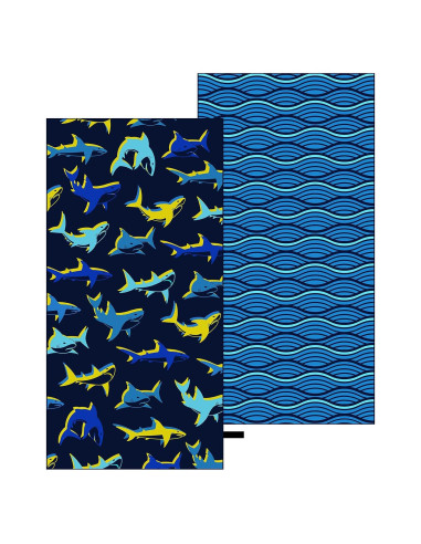 Toalla de Playa MelonBoat Grande Tiburón Azul 160x80 cm