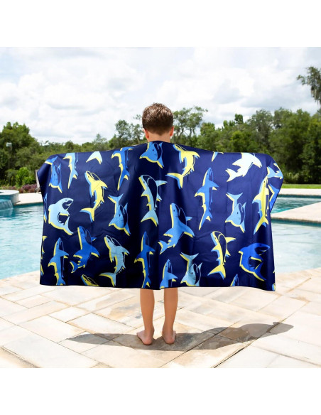 Toalla de Playa MelonBoat Grande Tiburón Azul 160x80 cm