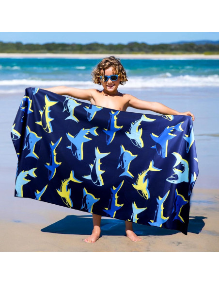 Toalla de Playa MelonBoat Grande Tiburón Azul 160x80 cm