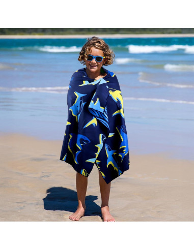 Toalla de Playa MelonBoat Grande Tiburón Azul 160x80 cm