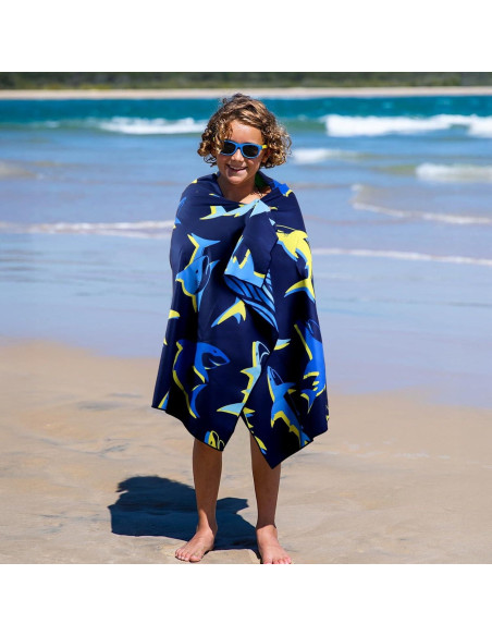 Toalla de Playa MelonBoat Grande Tiburón Azul 160x80 cm