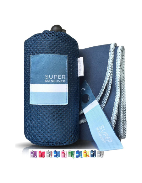 Toalla Super Maneuver XL Marino Microfibra Suede Secado Rápido
