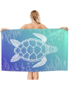 Toalla de Playa VOOHDDY Tortuga Marina Microfibra 132x81cm 2