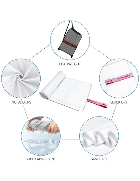 Toalla de Playa Muztaga Microfibra 152x76 cm Secado Rápido