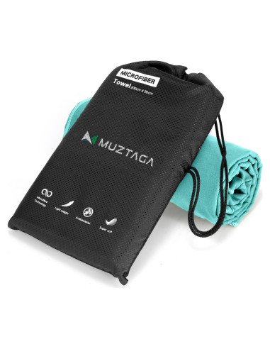 Toalla de Playa Muztaga 01 Microfibra Menta 130x70cm Secado Rápido