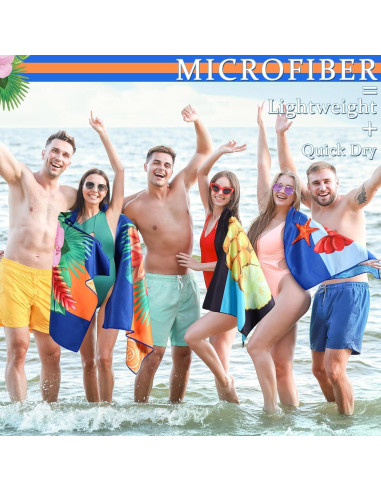 Buryeah 6 Toallas de Playa Microfibra 150x70 cm Secado Rápido