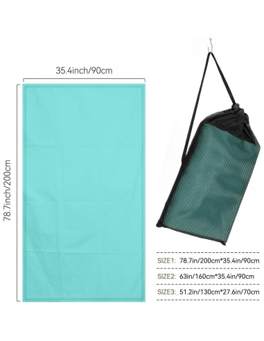 Toalla de Playa Muztaga 01 Microfibra Menta 130x70cm Secado Rápido