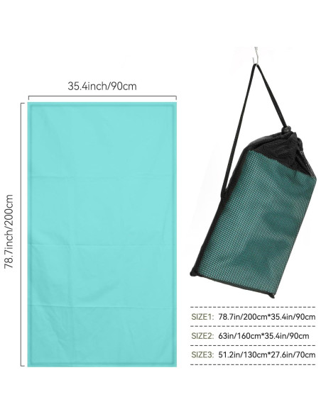 Toalla de Playa Muztaga 01 Microfibra Menta 130x70cm Secado Rápido