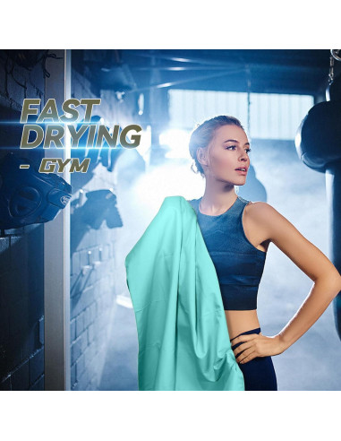 Toalla de Playa Muztaga 01 Microfibra Menta 130x70cm Secado Rápido