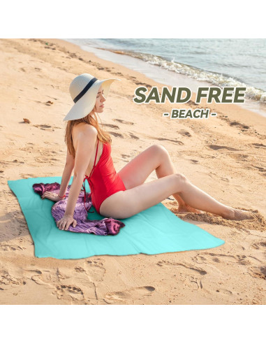 Toalla de Playa Muztaga 01 Microfibra Menta 130x70cm Secado Rápido